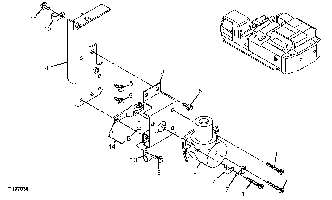 Схема запчастей John Deere 00C - 124 - ENGINE CONTROL MOTOR 0515 ENGINE SPEED CONTROLS