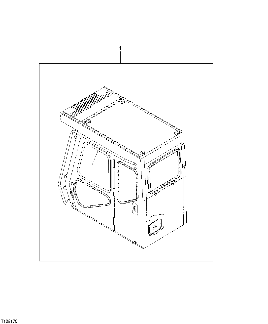 Схема запчастей John Deere 00C - 175 - CAB WITH INTEGRATED HEADGUARD 1810 OPERATOR ENCLOSURE