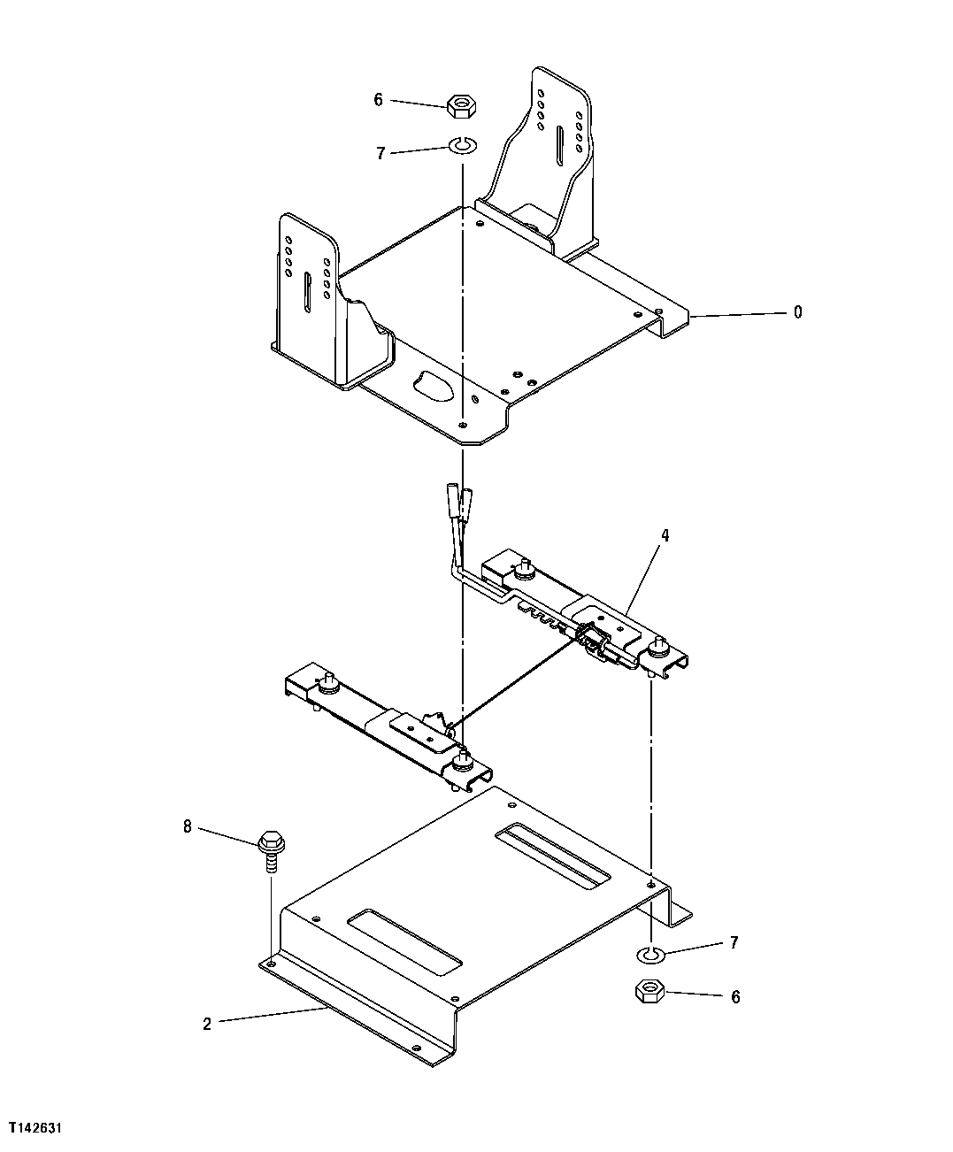 Схема запчастей John Deere 00C - 189 - SEAT BASE BRACKETS AND SLIDES 1821 SEAT AND SEAT BELTS
