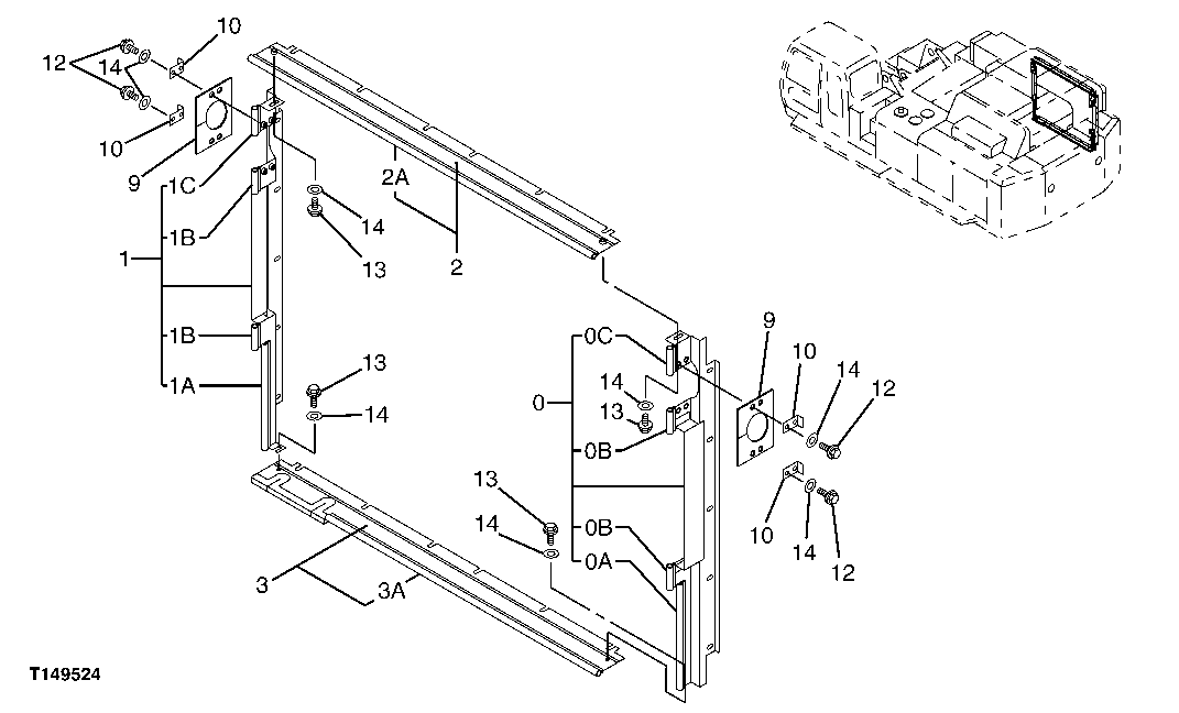 Схема запчастей John Deere 00C - 216 - COMPARTMENT INSULATION 1910 HOOD OR ENGINE ENCLOSURE