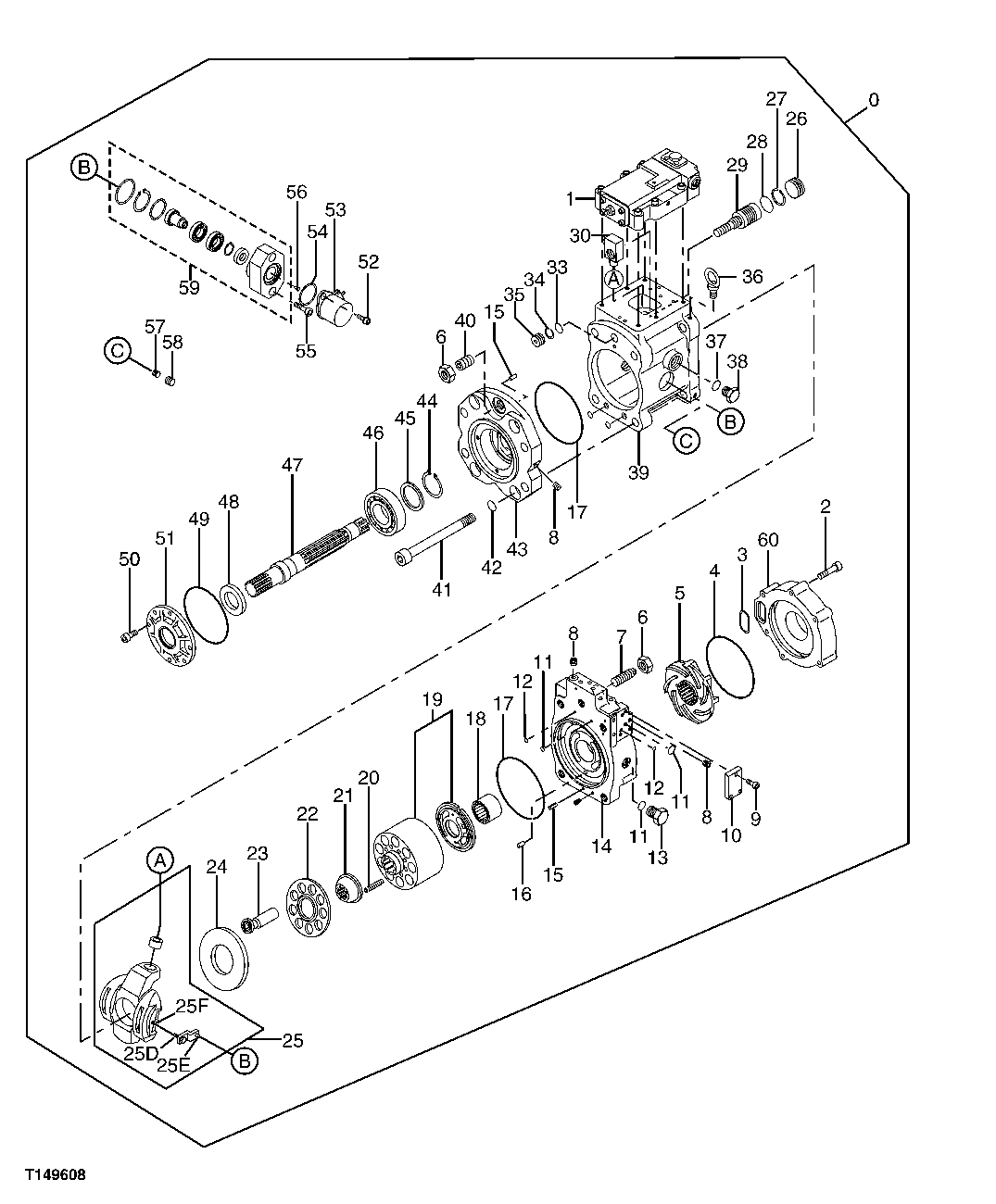 Схема запчастей John Deere 00C - 266 - PUMP, PISTON 3361 HYDRAULIC PUMP