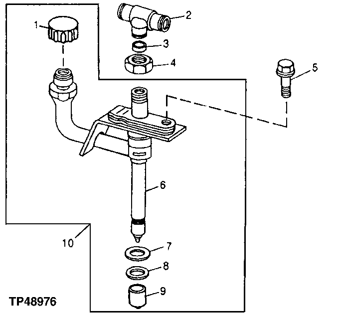 Схема запчастей John Deere 00CLC - 69 - 165D Fuel Injection Nozzle 0400B Engine 6068HT059-RE519692 6068HT059