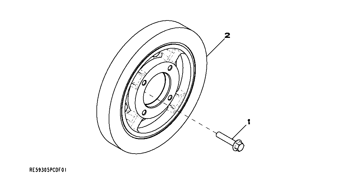 Схема запчастей John Deere 00CLC - 108 - 6801 DAMPER 0400B Engine 6068HT059-RE519692 6068HT059