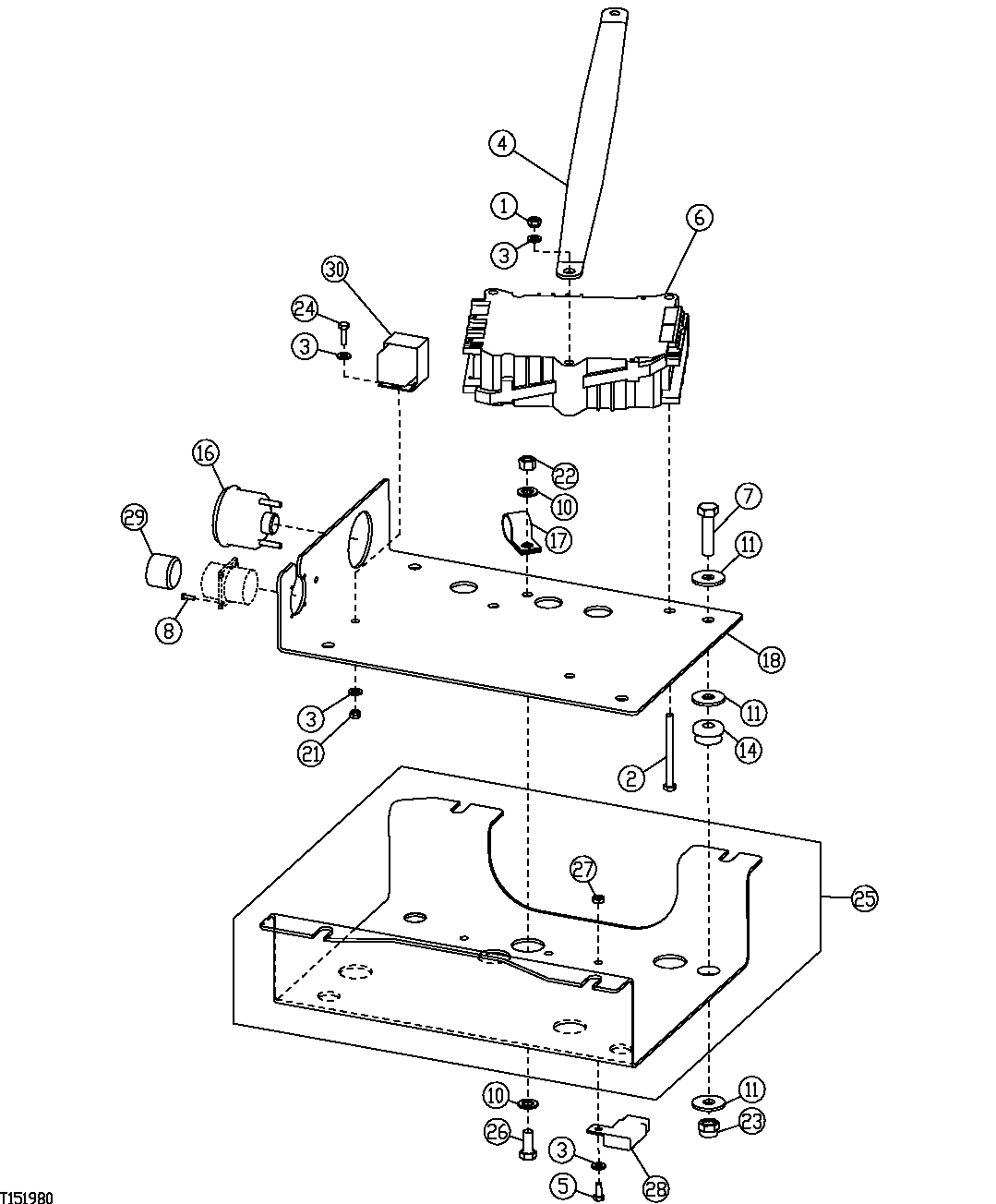 Схема запчастей John Deere 00CLC - 163 - ENGINE CONTROL UNIT ASSEMBLY (VEHICLE SN -504000) 1674 WIRING HARNESS AND SWITCHES