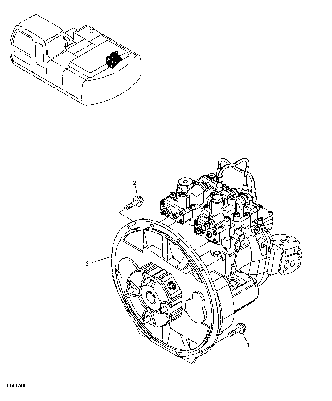 Схема запчастей John Deere 00CLC - 302 - MAIN HYDRAULIC PUMP 3361 HYDRAULIC PUMP