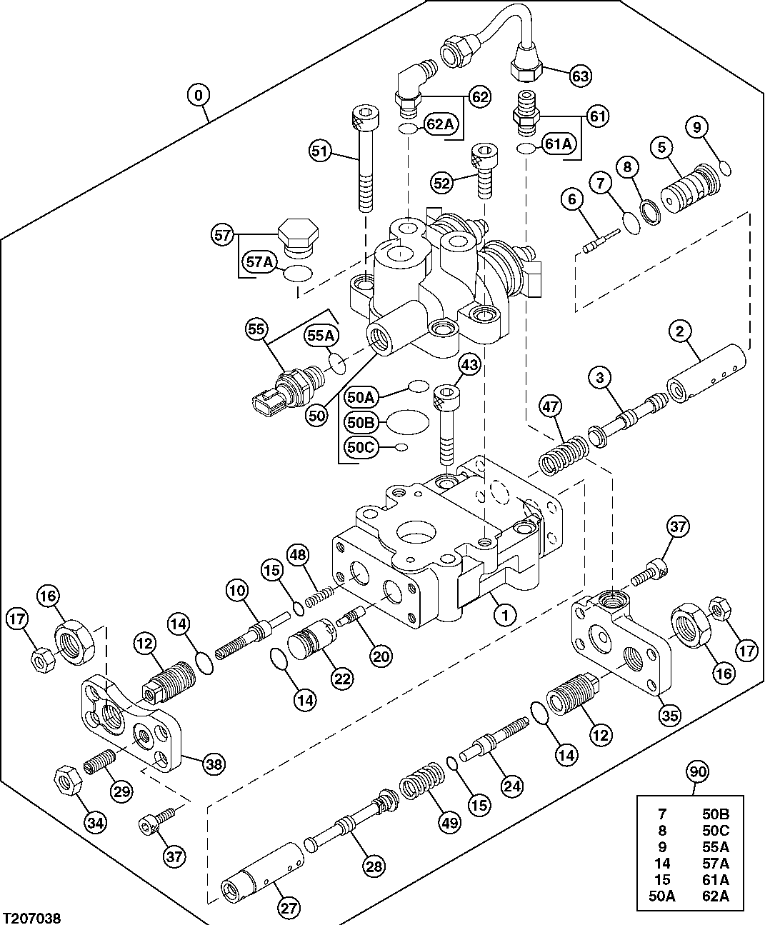 Схема запчастей John Deere 00CLC - 307 - MAIN HYDRAULIC PUMP LEFT HAND REGULATOR 3361 HYDRAULIC PUMP