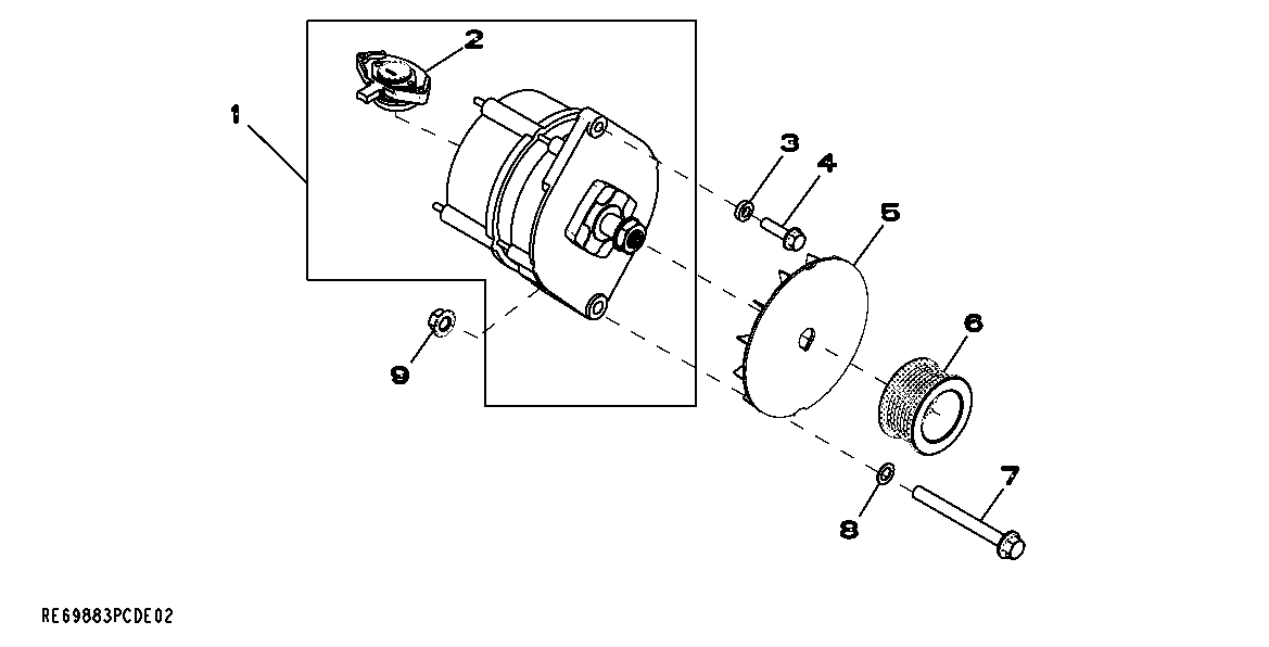 Схема запчастей John Deere 30CLC - 40 - 3110 ALTERNATOR 0400 Engine 6068HT054-RE507967 6068HT054