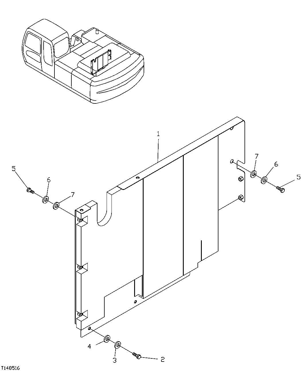 Схема запчастей John Deere 30CLC - 155 - COVER 1910 HOOD OR ENGINE ENCLOSURE