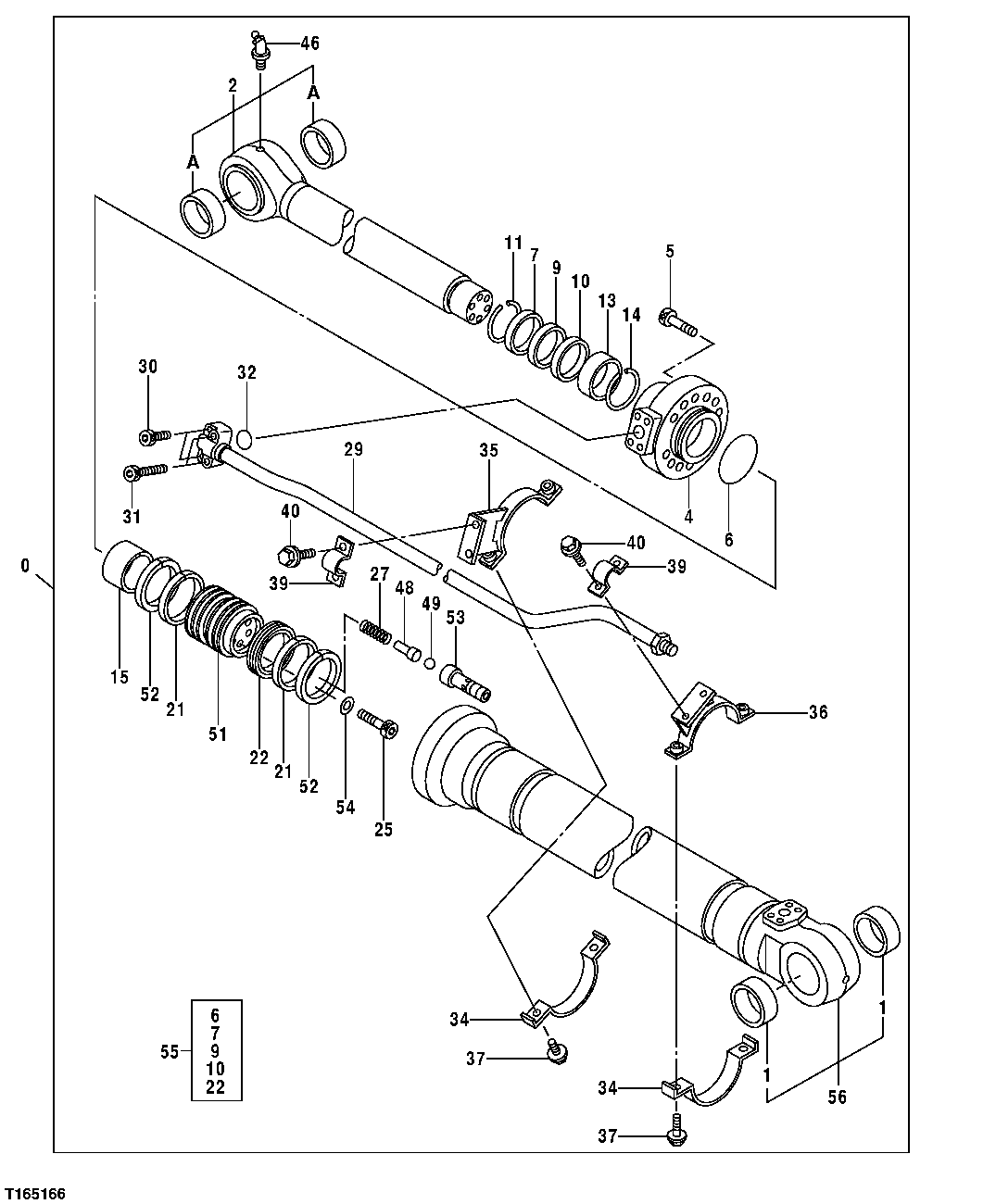 Схема запчастей John Deere 30CLC - 235 - Arm Cylinder Components ( - 603582) 3360 HYDRAULIC SYSTEM