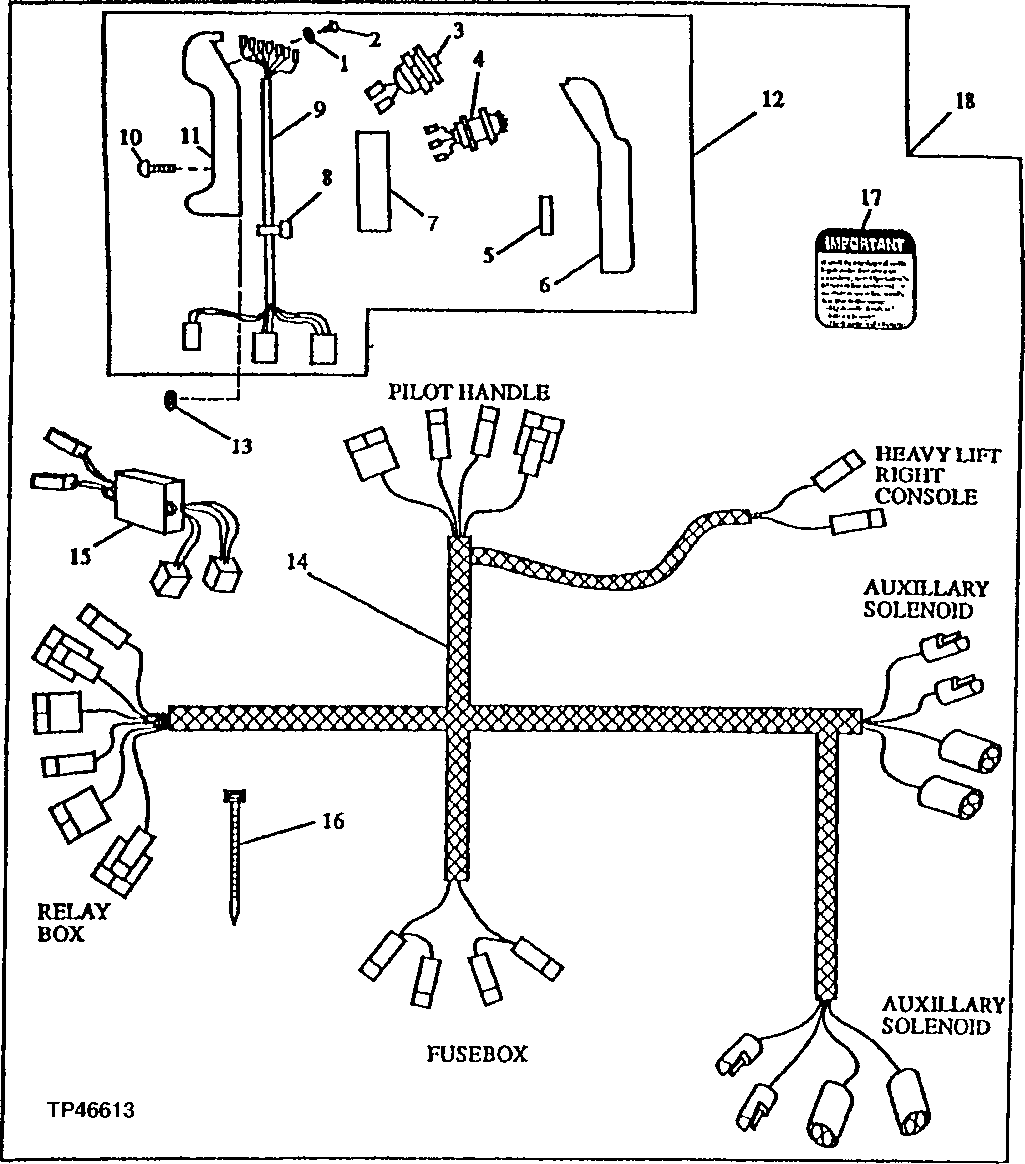 Схема запчастей John Deere 30CLC - 309 - Dual Control Handle With Wiring For Auxiliary Controls (2 Solenoids) 3363 Lines, Hoses & Fittings