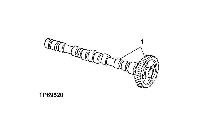 Схема запчастей John Deere 20C - 23 - CAMSHAFT 0400 Engine 4045HP050-RE508097 4045HP050
