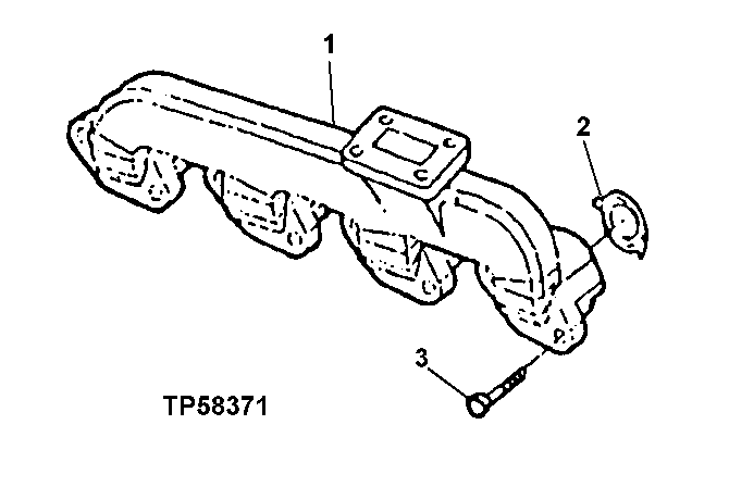 Схема запчастей John Deere 20C - 40 - EXHAUST MANIFOLD 0400 Engine 4045HP050-RE508097 4045HP050
