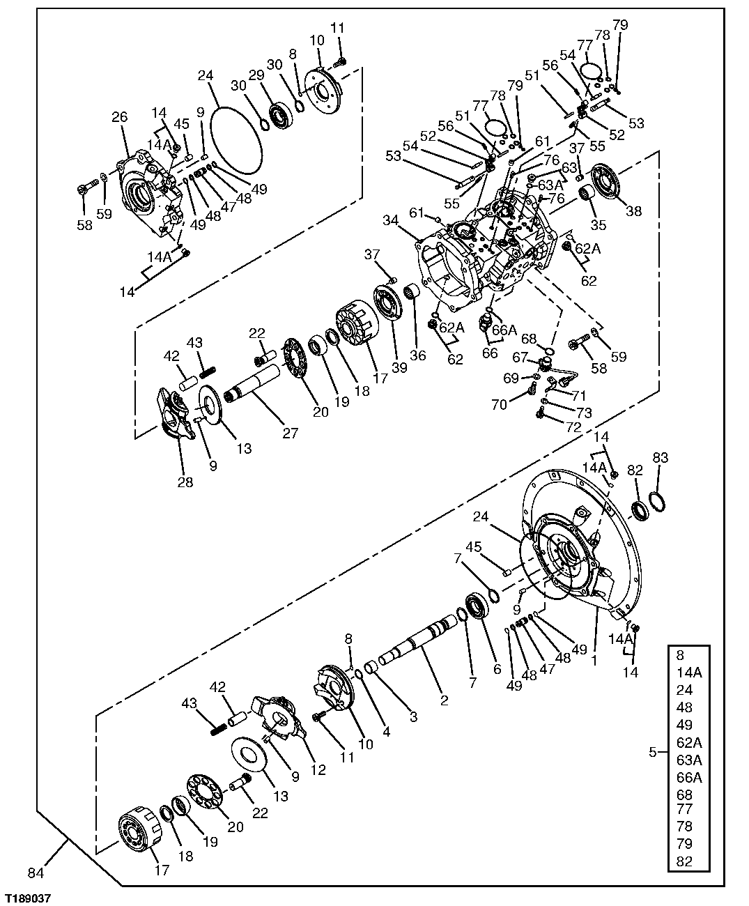 Схема запчастей John Deere 20C - 204 - HYDRAULIC PUMP COMPONENTS 3361 HYDRAULIC PUMP