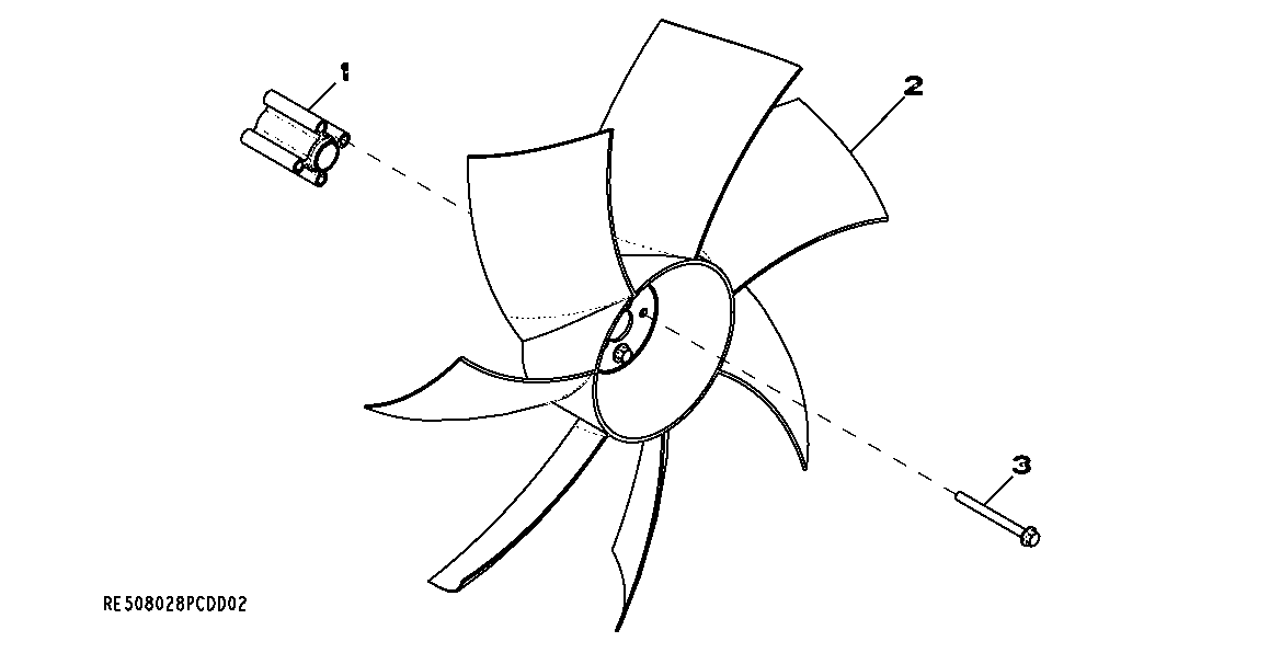 Схема запчастей John Deere 70CLC - 40 - 2548 (FAN BLADE AND SPACER) 0400A 270C LC EXCAVATOR 6068HT055-RE507964 6068HT055