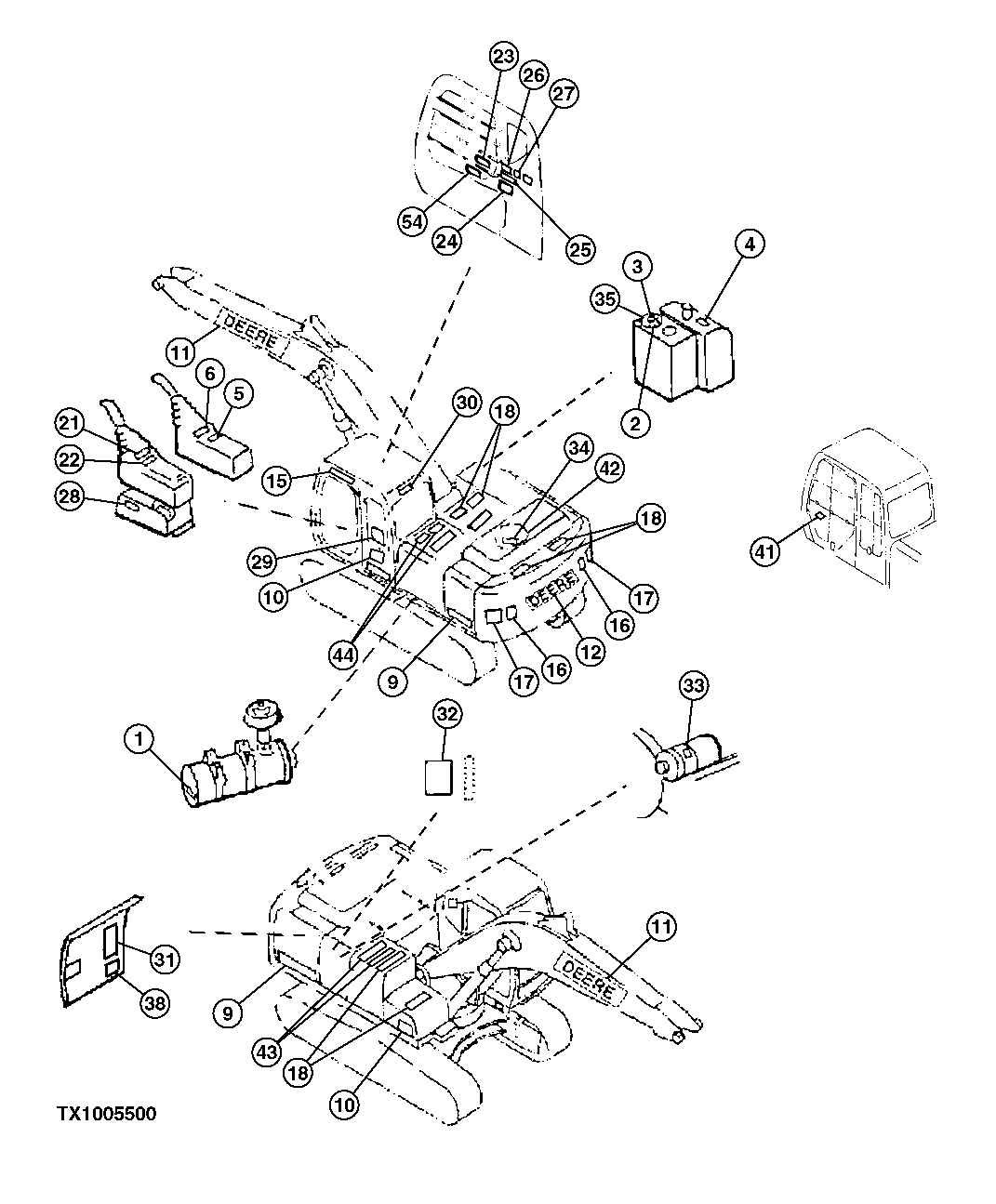 Схема запчастей John Deere 70CLC - 157 - LABELS AND DECALS (ENGLISH) 1322 DECALS AND TRADEMARKS