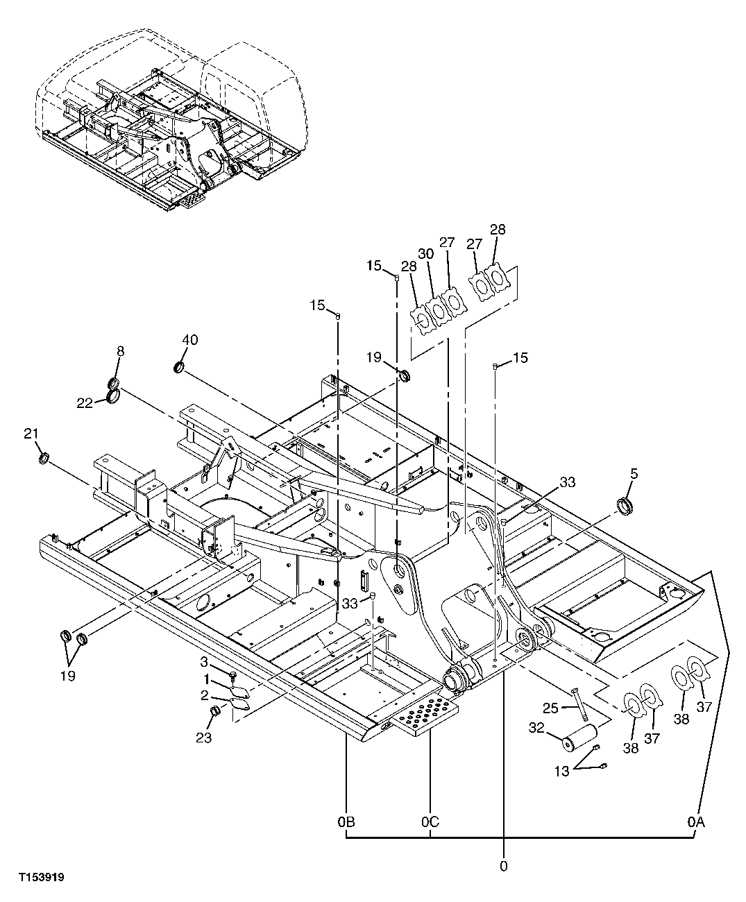 Схема запчастей John Deere 70CLC - 180 - FRAME 1740 FRAME INSTALLATION