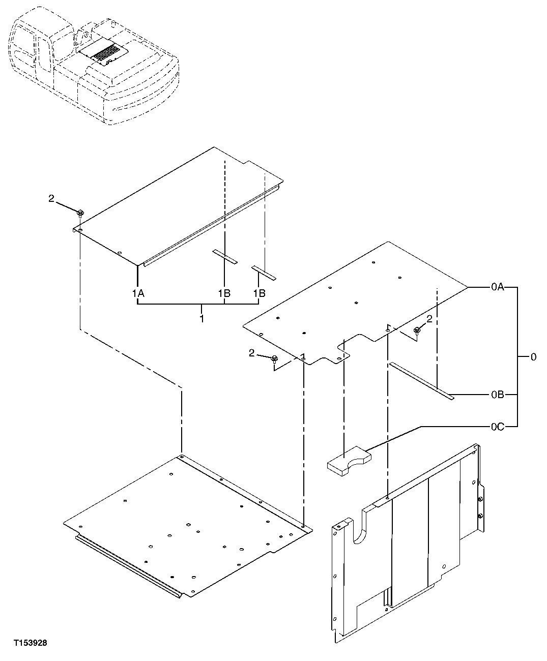 Схема запчастей John Deere 70CLC - 223 - COVER 1910 HOOD OR ENGINE ENCLOSURE