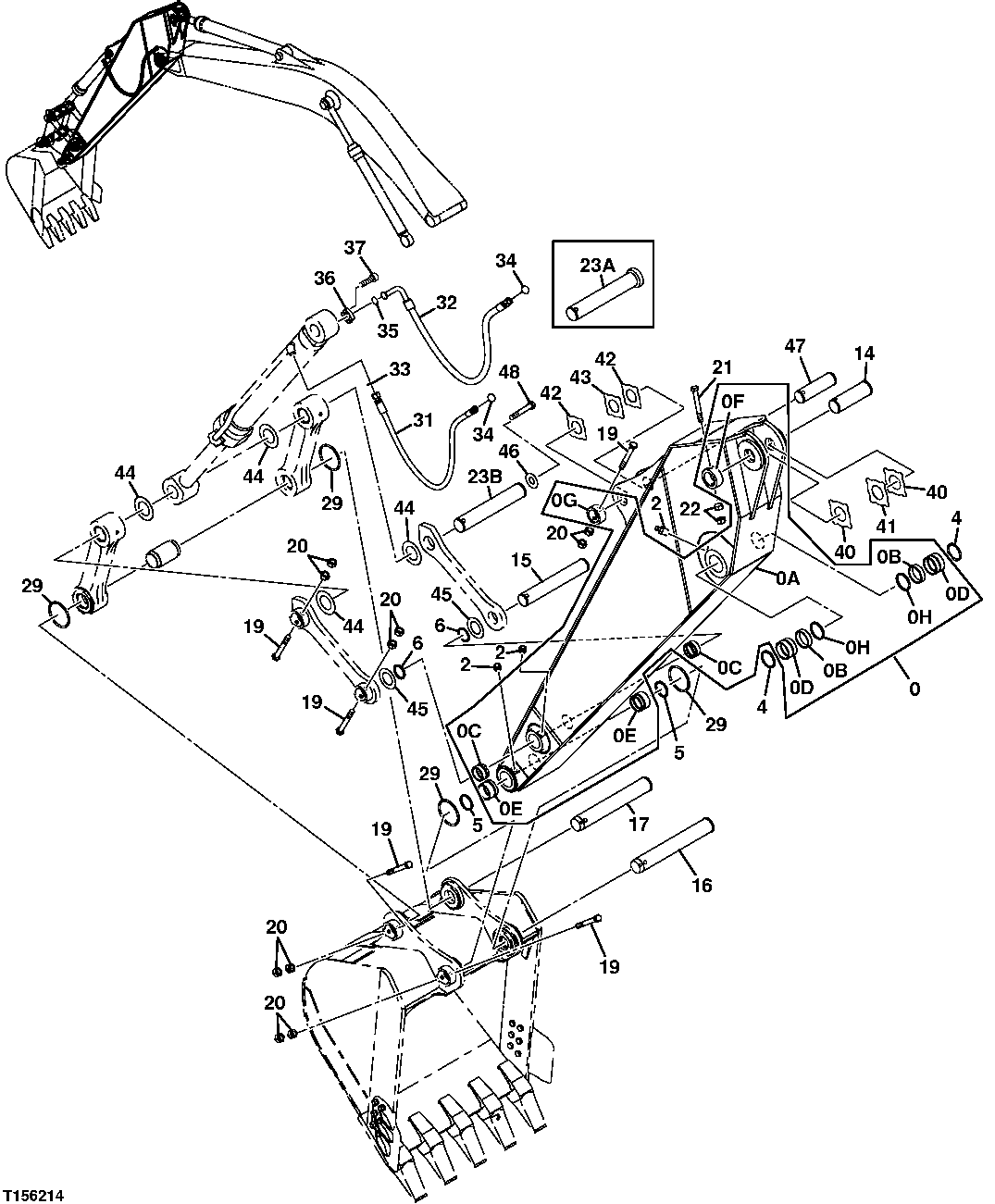 Схема запчастей John Deere 70CLC - 278 - SHORT ARM 2.4M 3340 EXCAVATOR FRAMES