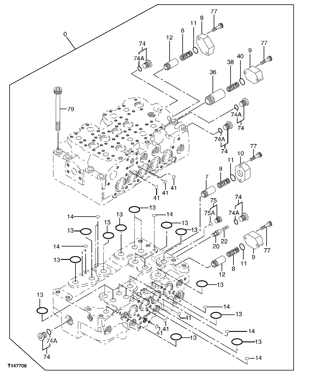 Схема запчастей John Deere 70CLC - 322 - CONTROL VALVE 3362 Control & Load Holding Valves