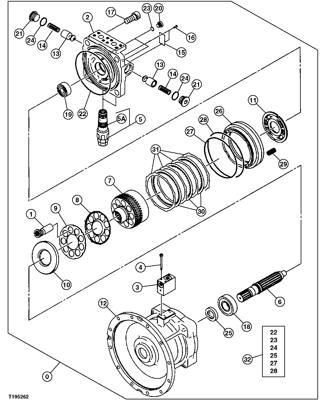 Схема запчастей John Deere 70CLC - 385 - Swing Oil Motor Components (XXXXXX - ) 4367 MOTORS