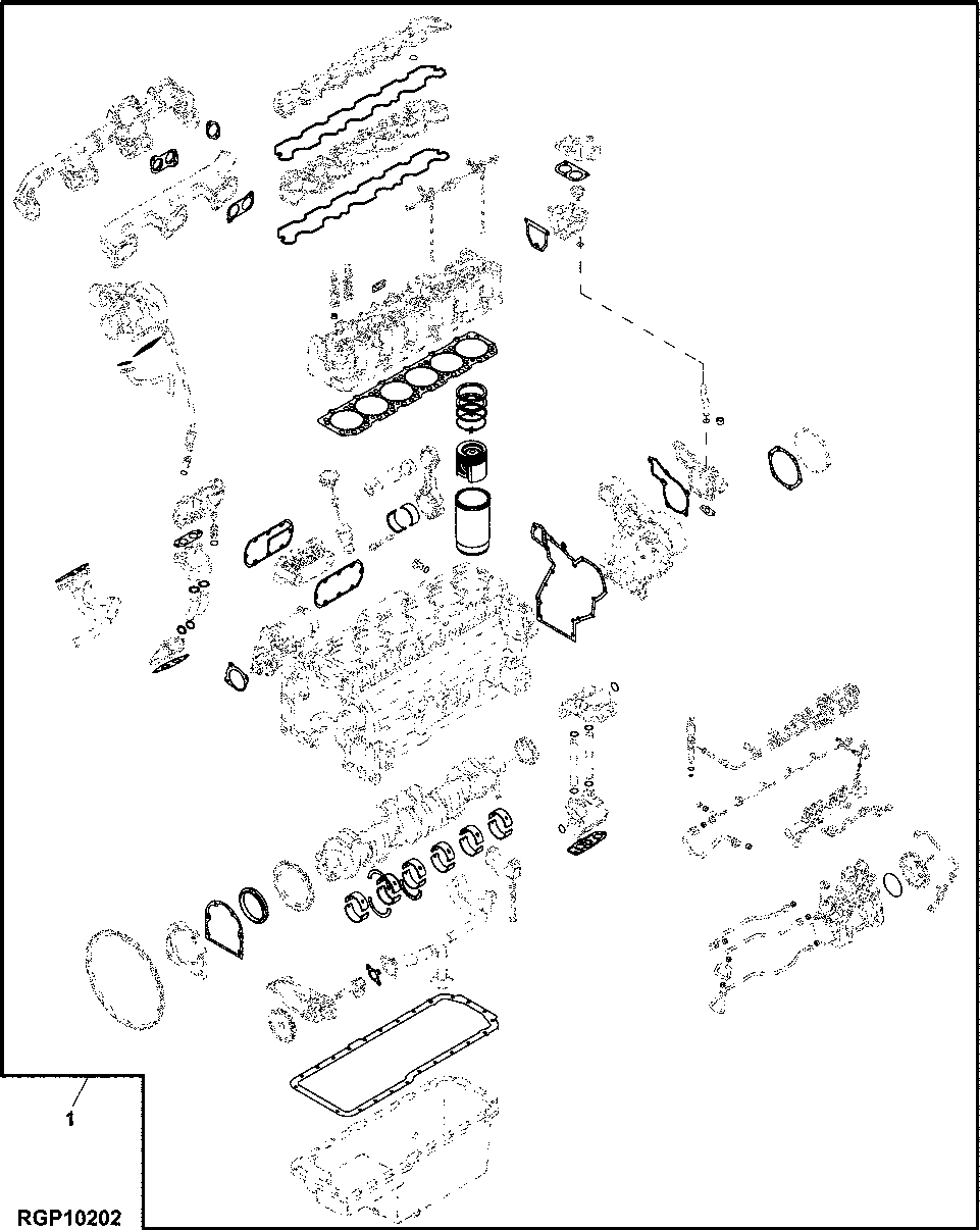 Схема запчастей John Deere 30CLC - 52 - 9901 ENGINE OVERHAUL KIT 0400A 6081HT002 6081HT002 6081HT002