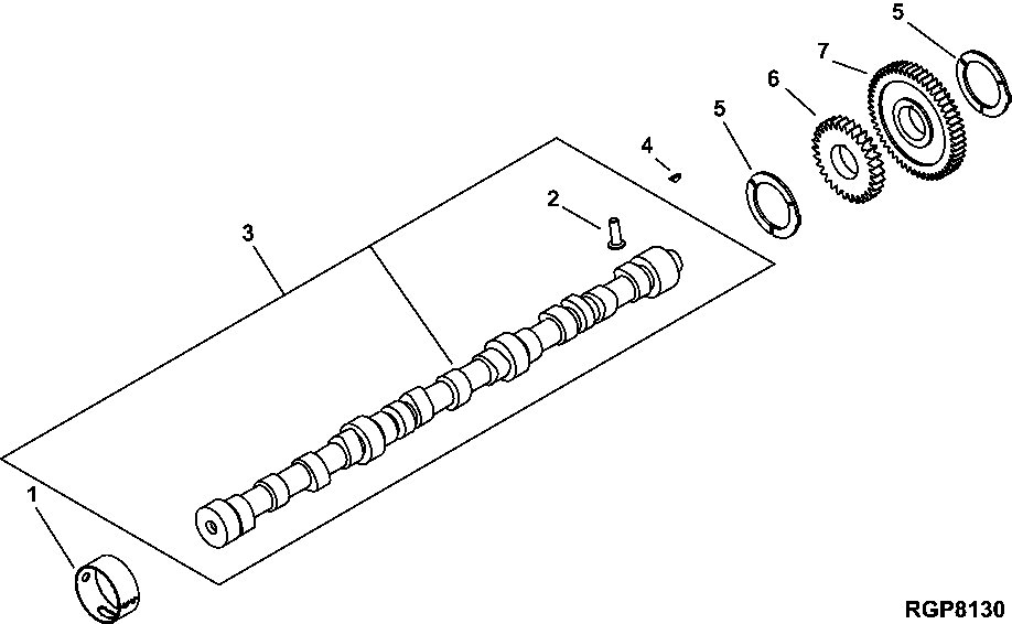 Схема запчастей John Deere 30CLC - 103 - CAMSHAFT 0400B 6081HT008 6081HT008-RE527869 6081HT008