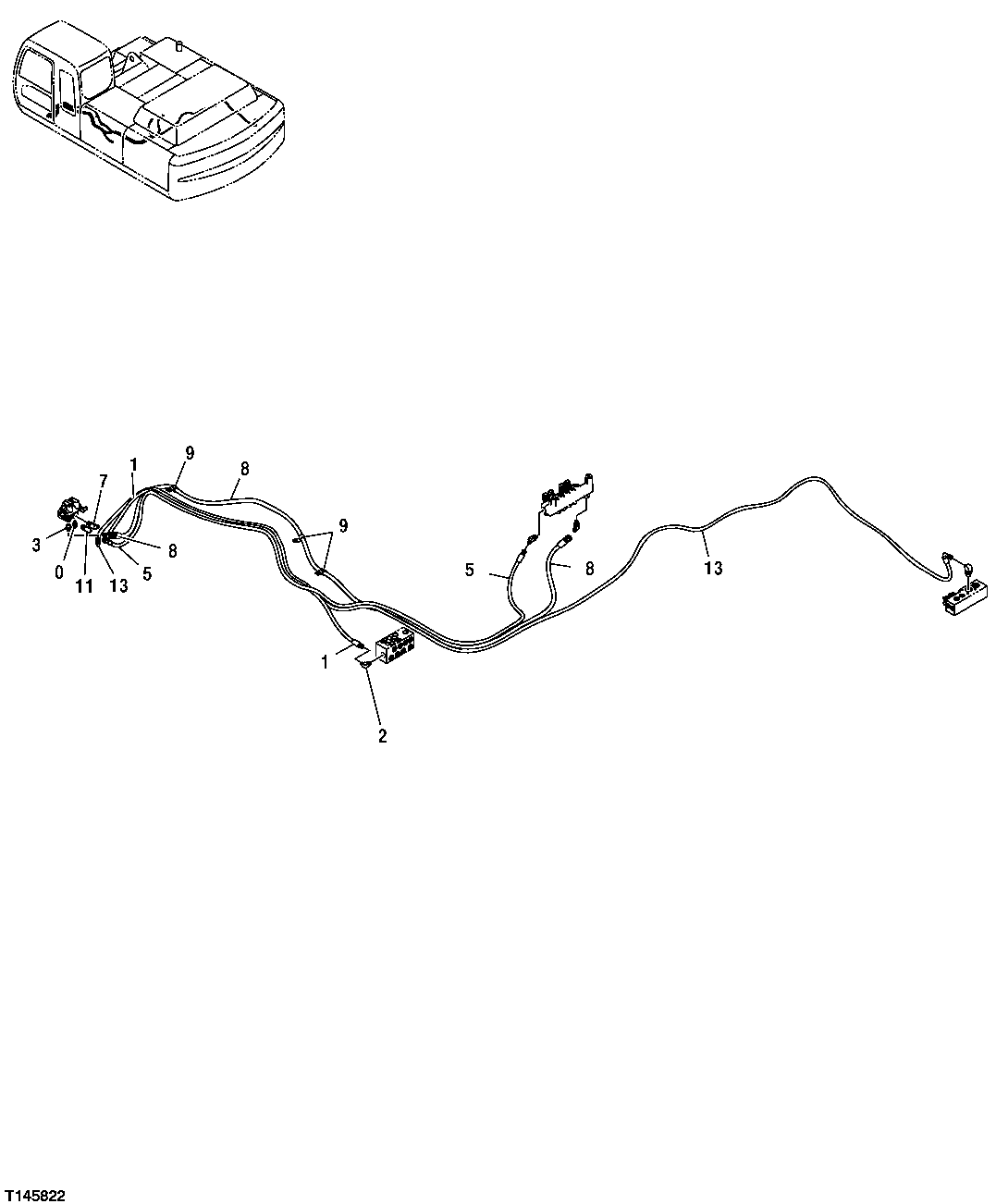 Схема запчастей John Deere 30CLC - 358 - PILOT LINES (SOLENOID VALVE MANIFOLD AND FLOW REGULATOR VALVE TO PILOT SHUTOFF VALVE) 3360 HYDRAULIC SYSTEM