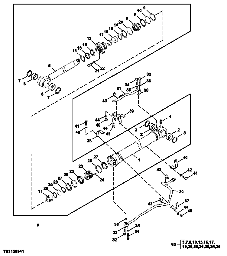 Схема запчастей John Deere 30CLC - 366 - RIGHT BOOM CYLINDER (370C) (SN 083163-) 3360 HYDRAULIC SYSTEM
