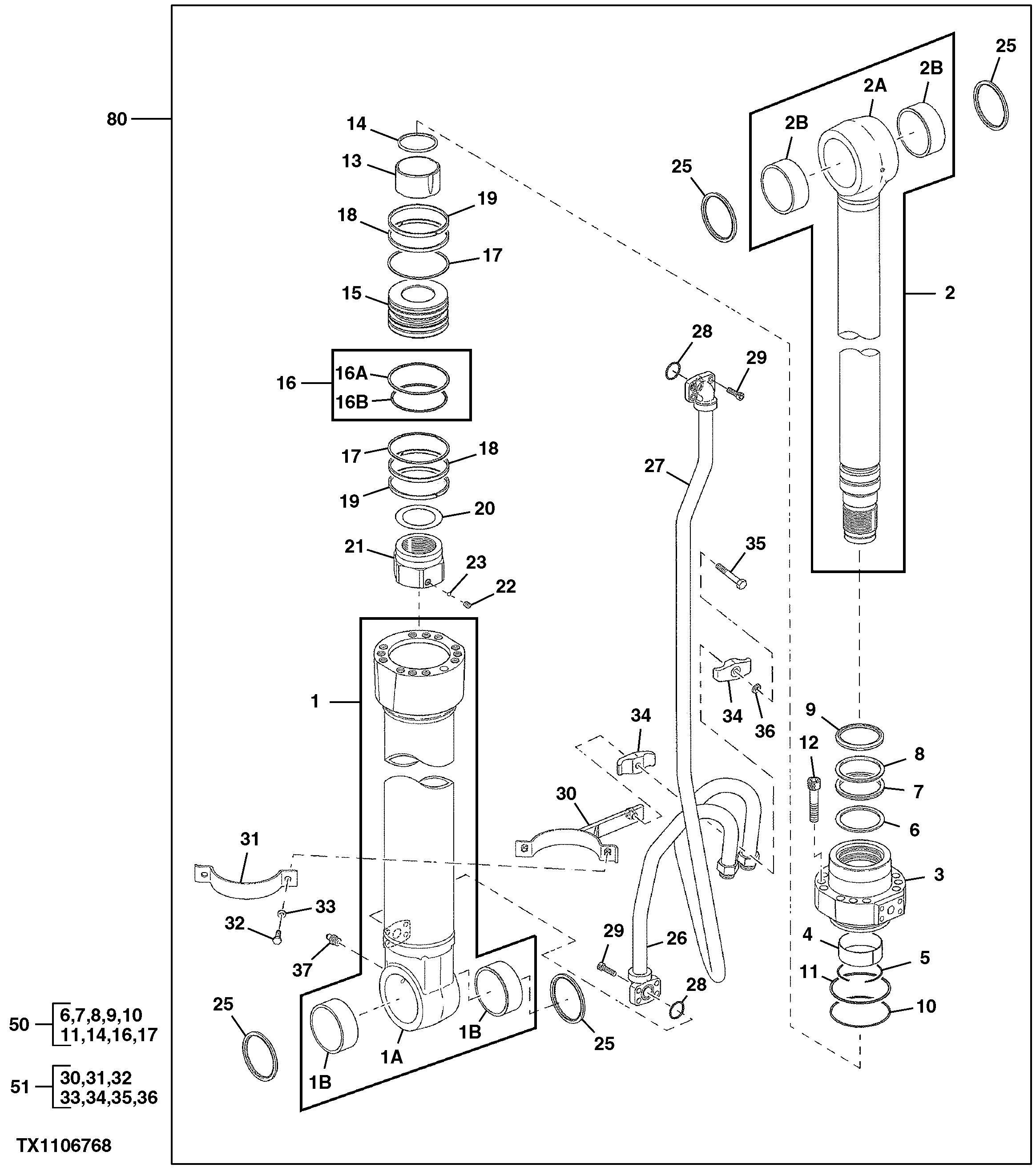 Схема запчастей John Deere 30CLC - 372 - Left Boom Cylinder Replacement 3360 HYDRAULIC SYSTEM