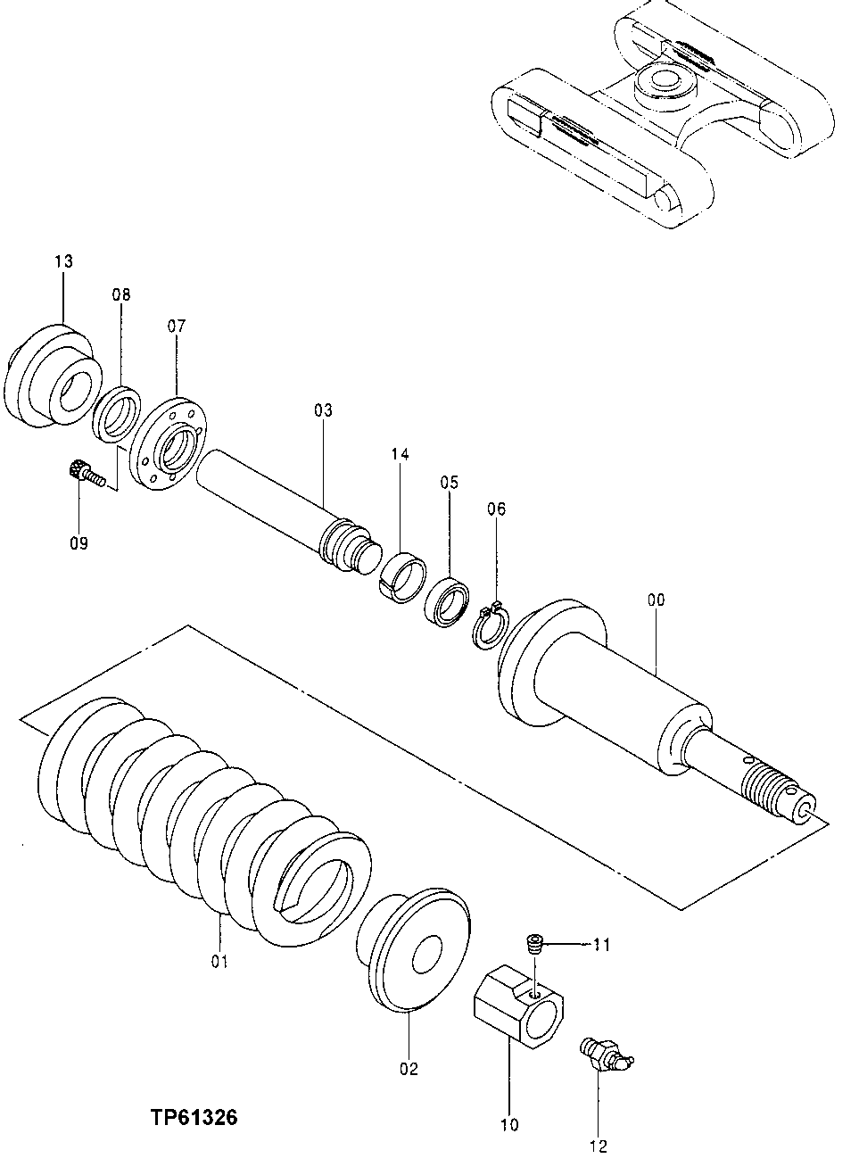Схема запчастей John Deere 60C LC - 14 - TRACK CHAIN TENSION ADJUSTER 0130 TRACK SYSTEMS