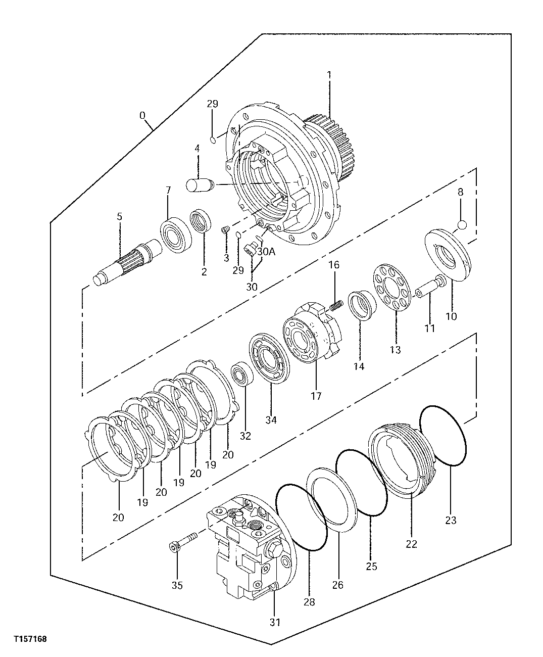 Схема запчастей John Deere 60C LC - 11 - PROPEL MOTOR COMPONENTS 0267 HYDRAULIC DRIVE MOTOR
