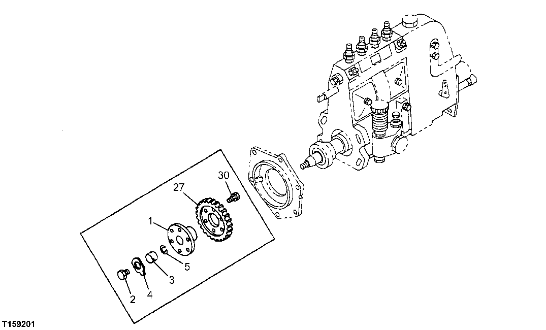 Схема запчастей John Deere 60C LC - 36 - FUEL INJECTION PUMP COUPLING 0413 FUEL INJECTION SYSTEM