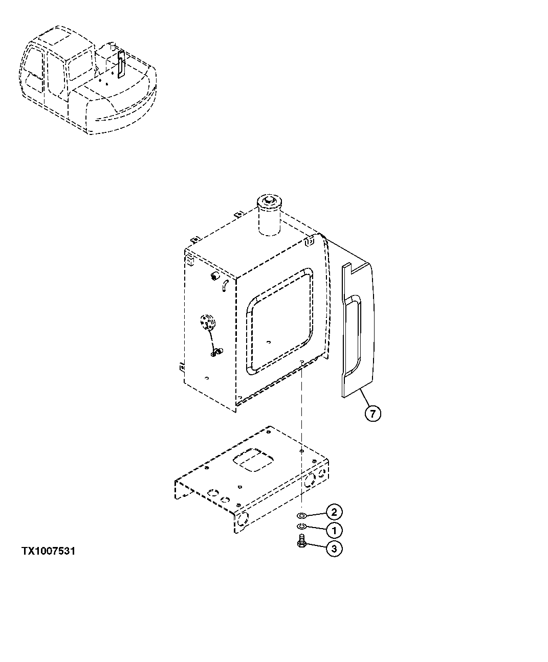 Схема запчастей John Deere 60C LC - 59 - FUEL TANK MOUNTING 0560 EXTERNAL FUEL SUPPLY SYSTEMS