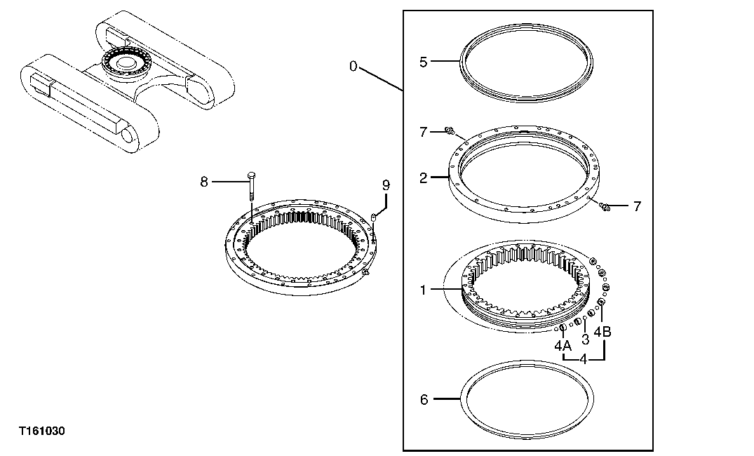 Схема запчастей John Deere 60C LC - 81 - SWING BEARING 1740 FRAME INSTALLATION