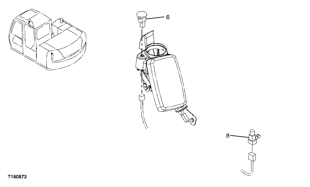Схема запчастей John Deere 60C LC - 114 - AIR CONDITIONER SENSORS 1830 HEATING AND AIR CONDITIONING
