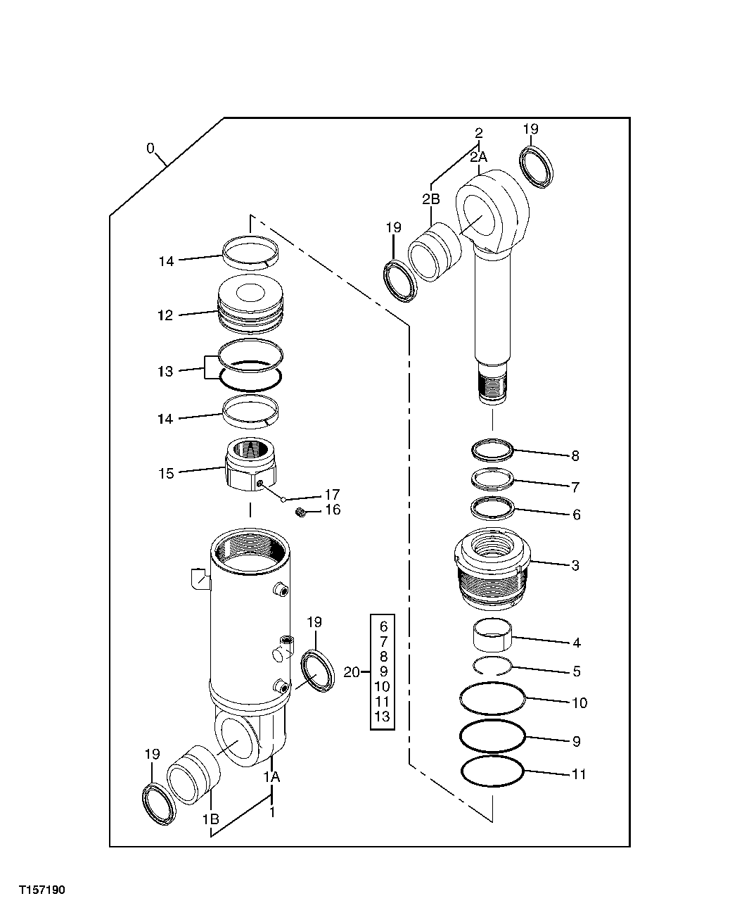 Схема запчастей John Deere 60C LC - 250 - Blade Cylinder 3365 HYDRAULIC CYLINDERS