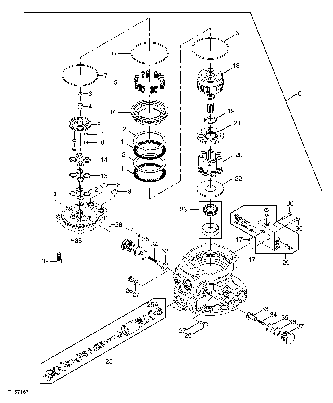 Схема запчастей John Deere 60C LC - 255 - SWING OIL MOTOR 4367 MOTORS