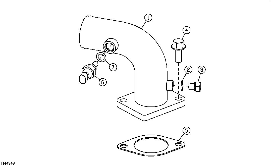 Схема запчастей John Deere 2054 - 42 - AIR INTAKE SYSTEM 0400 Engine 4045HP051-RE508144 4045HP051