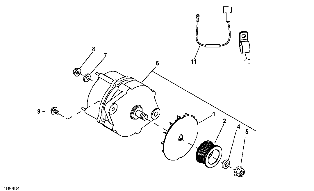 Схема запчастей John Deere 2054 - 84 - ALTERNATOR AND WIRING HARNESS 1672 ALTERNATOR, REGULATOR AND CHARGING SYSTEM WIRING
