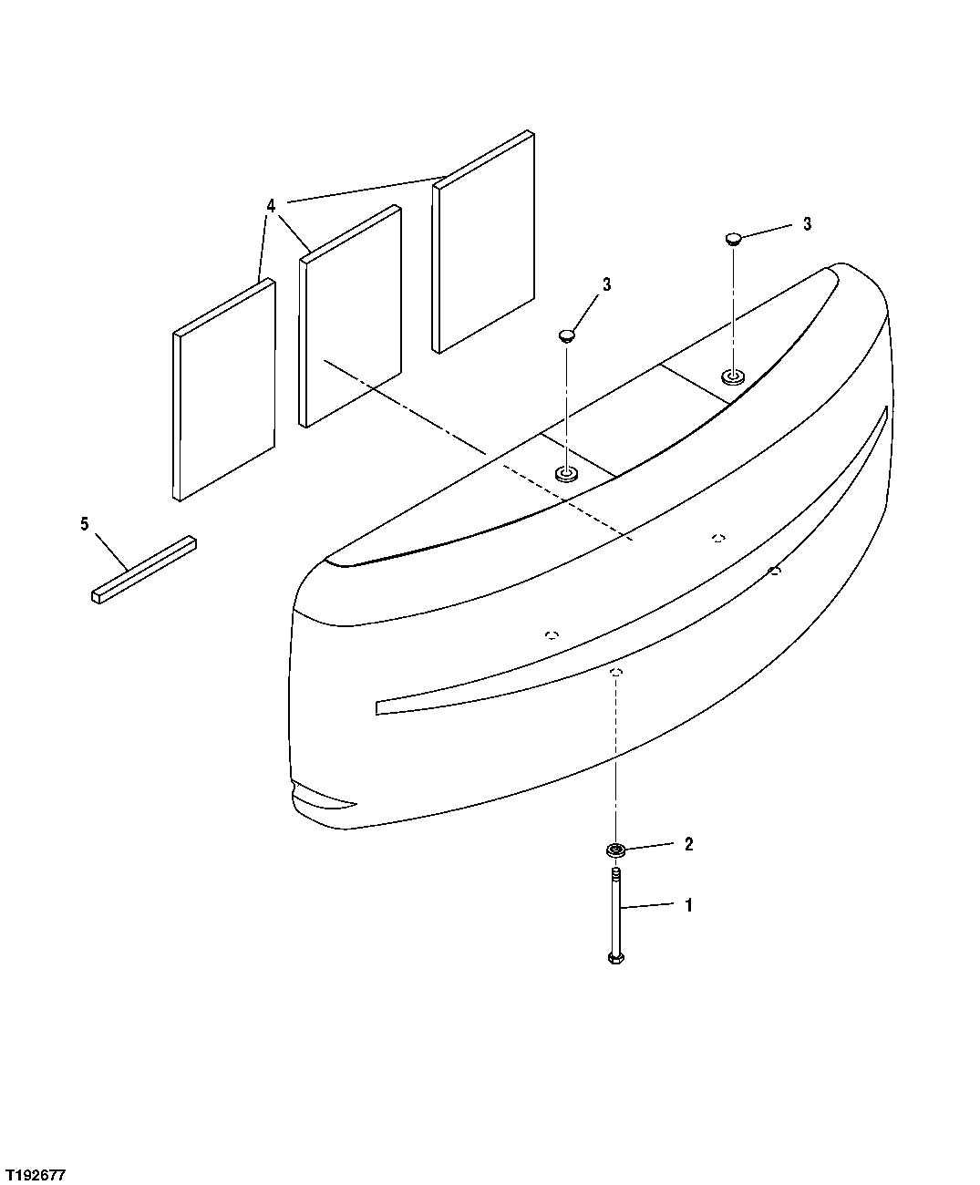 Схема запчастей John Deere 2054 - 103 - Counterweight, Mounting and Pads 1749 CHASSIS WEIGHTS