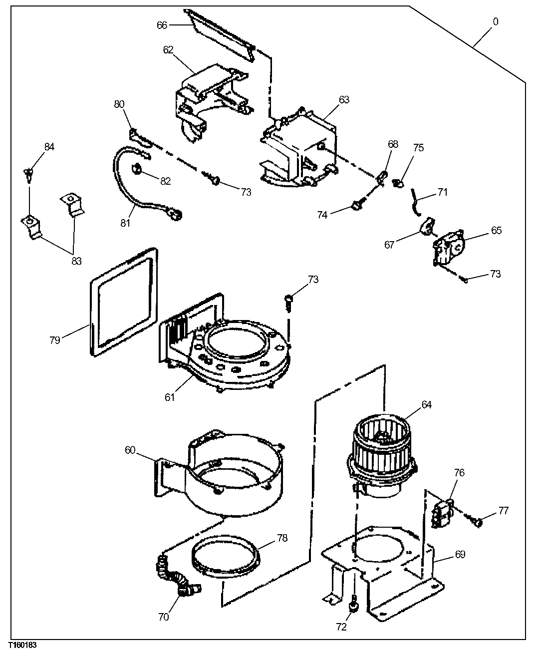 Схема запчастей John Deere 2054 - 129 - HEATER AND AIR CONDITIONER UNIT COMPONENTS (CONTINUED) 1830 HEATING AND AIR CONDITIONING