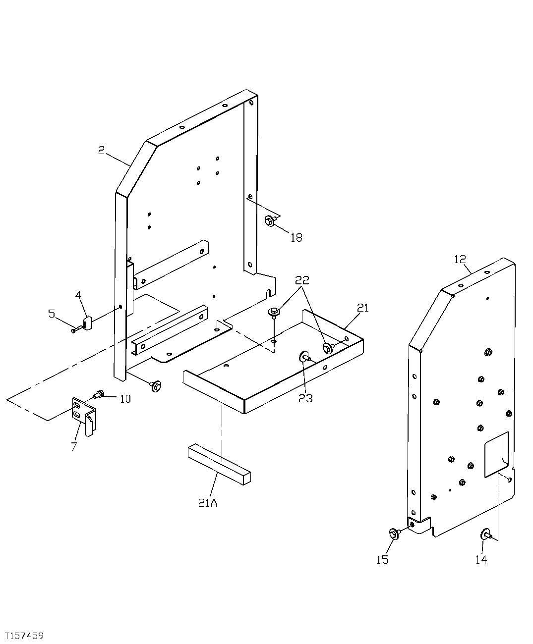 Схема запчастей John Deere 2054 - 138 - RADIATOR COMPARTMENT FRONT AND REAR PANELS 1910 HOOD OR ENGINE ENCLOSURE