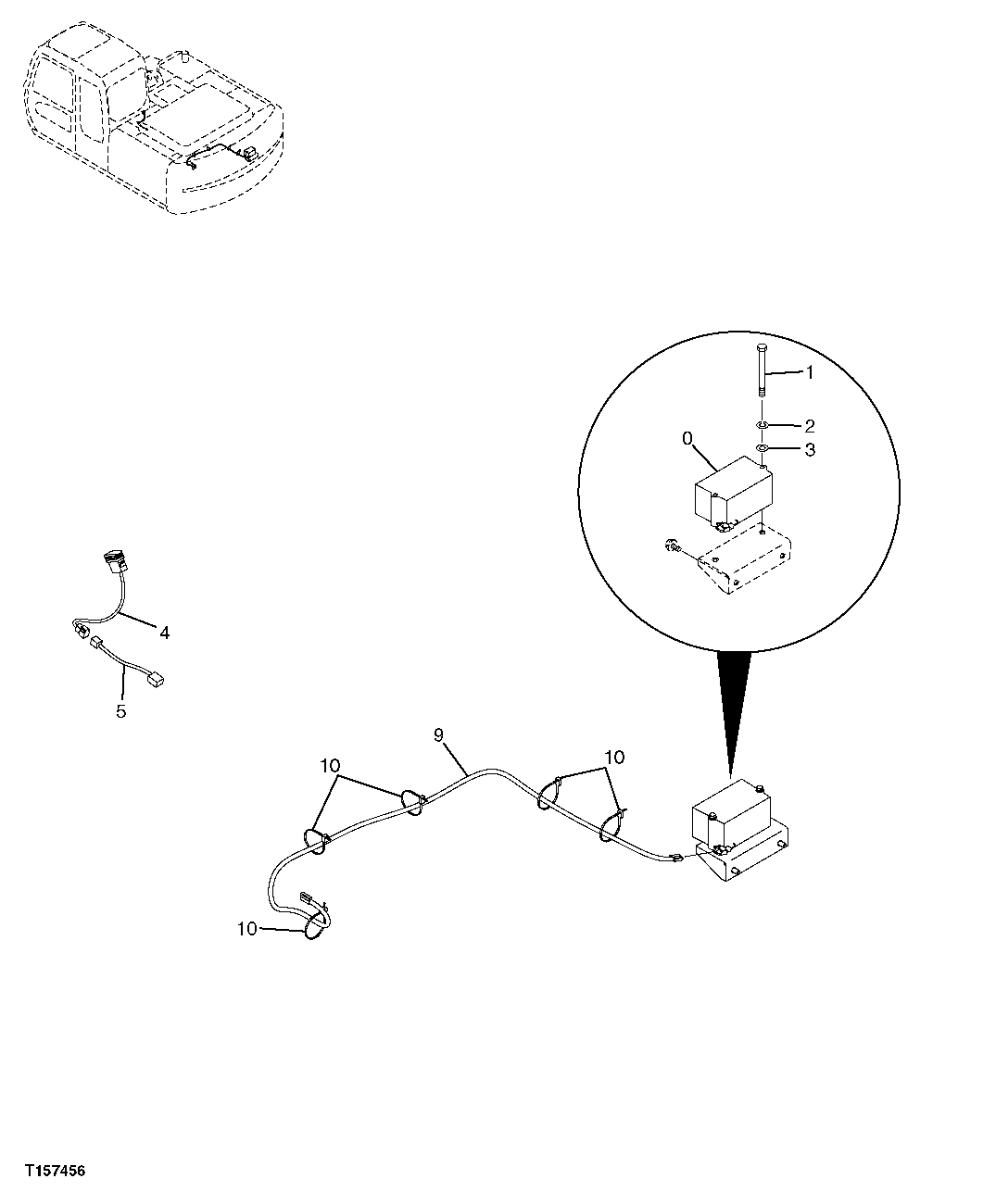 Схема запчастей John Deere 2054 - 152 - PROPEL MOTION ALARM 2004 WARNING DEVICES INCLUDING HORN & REVERSE ALARM