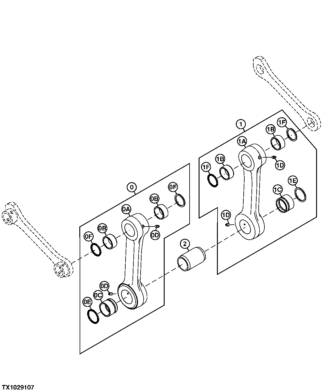 Схема запчастей John Deere 2054 - 189 - REPLACEMENT BUCKET LINK 3345 BUCKET LINKAGE