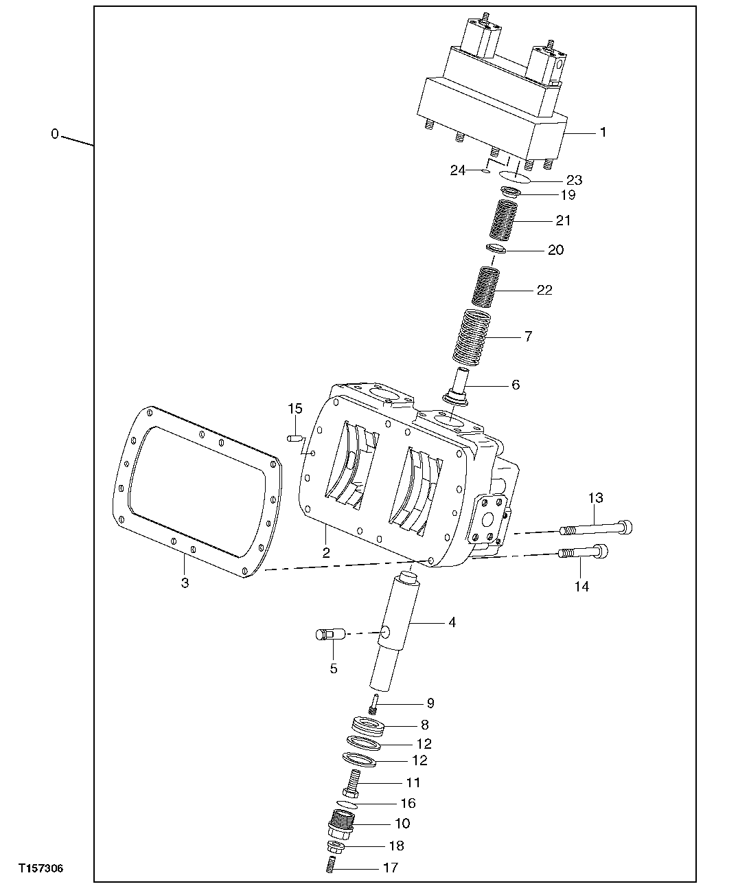 Схема запчастей John Deere 2054 - 202 - Main Hydraulic Pump Output Controller Components 3361 HYDRAULIC PUMP
