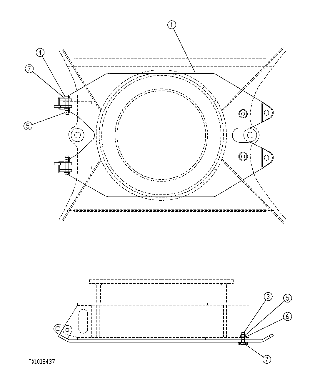 Схема запчастей John Deere 554 - 16 - TRACK FRAME BOTTOM COVER (SN. -200026) 0131 TRACK FRAMES