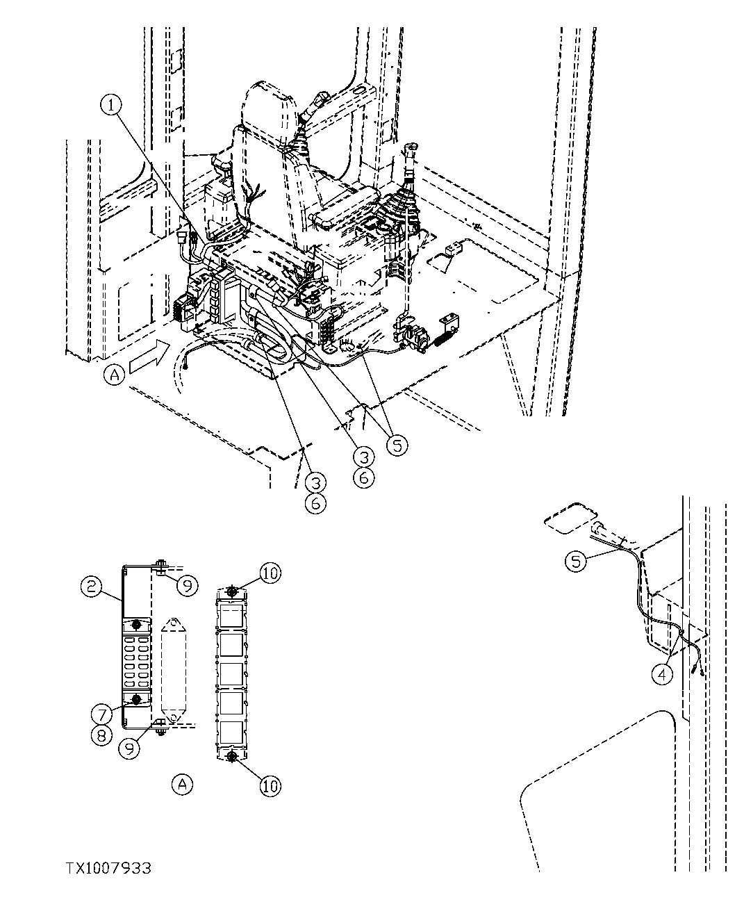 Схема запчастей John Deere 554 - 281 - REAR ENTRY CAB MAIN WIRING HARNESS AND MOUNTING 1674C REAR ENTRY CAB WIRING HARNESS AND SWITCHES