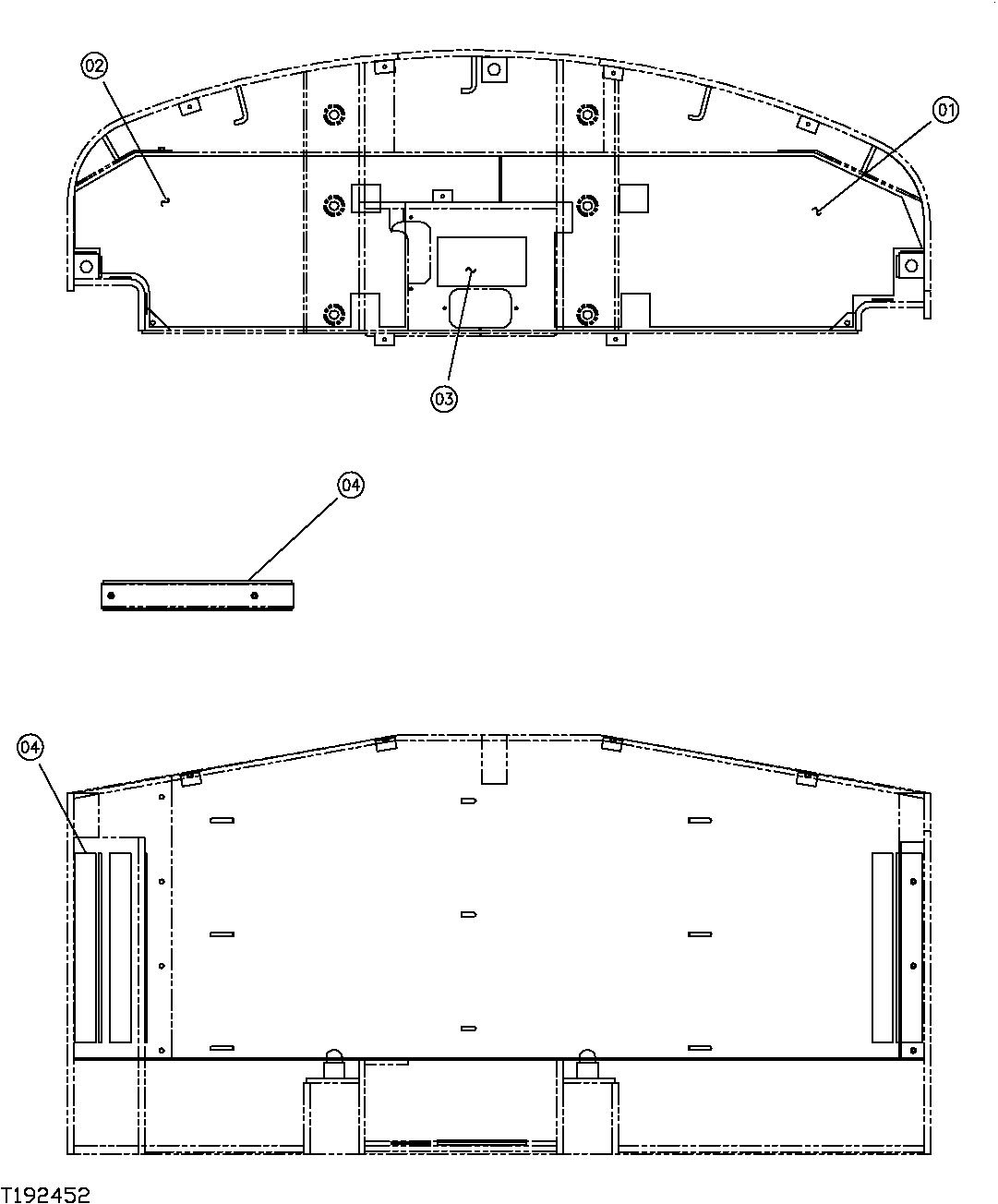 Схема запчастей John Deere 554 - 300 - COUNTERWEIGHT MOUNTING FOAM (SN. 200066- ) 1749 CHASSIS WEIGHTS