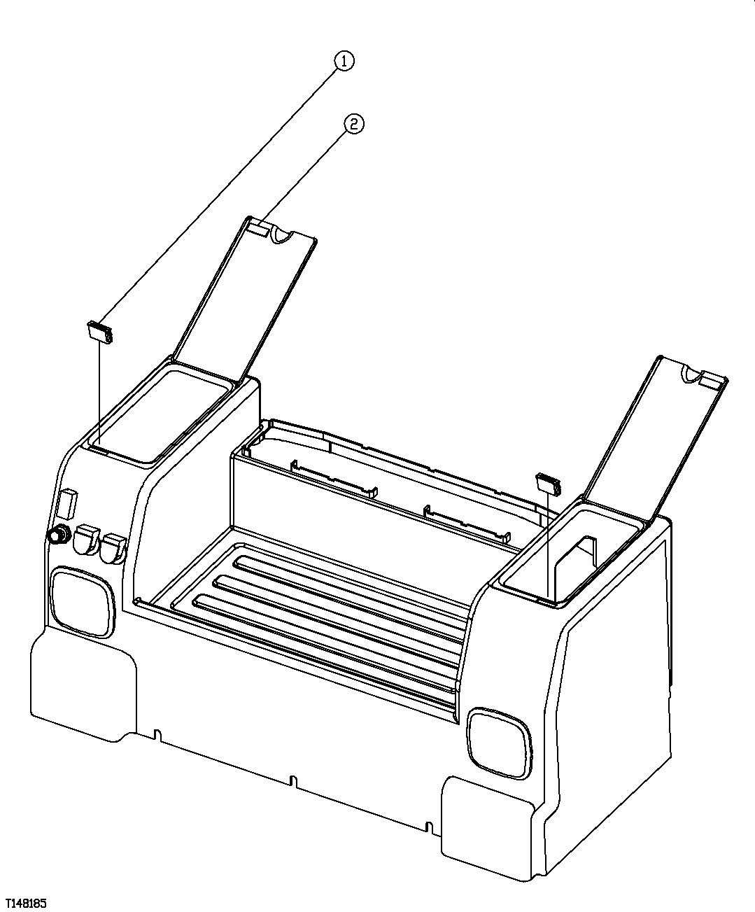 Схема запчастей John Deere 554 - 303 - CAB REAR TRAY COMPARTMENT COVER MAGNETIC LATCH 1810 OPERATOR ENCLOSURE