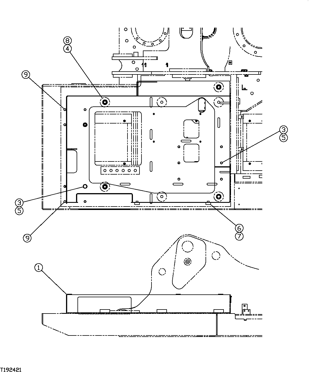 Схема запчастей John Deere 554 - 369 - SIDE ENTRY CAB 7 INCH RISER AND MOUNTING 1810B FORESTRY CAB